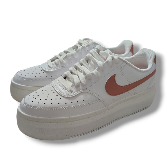 NEW Nike Court Vision Alta Women's Shoes In White/Sail/Red Stardust Size 10 - Picture 5 of 15